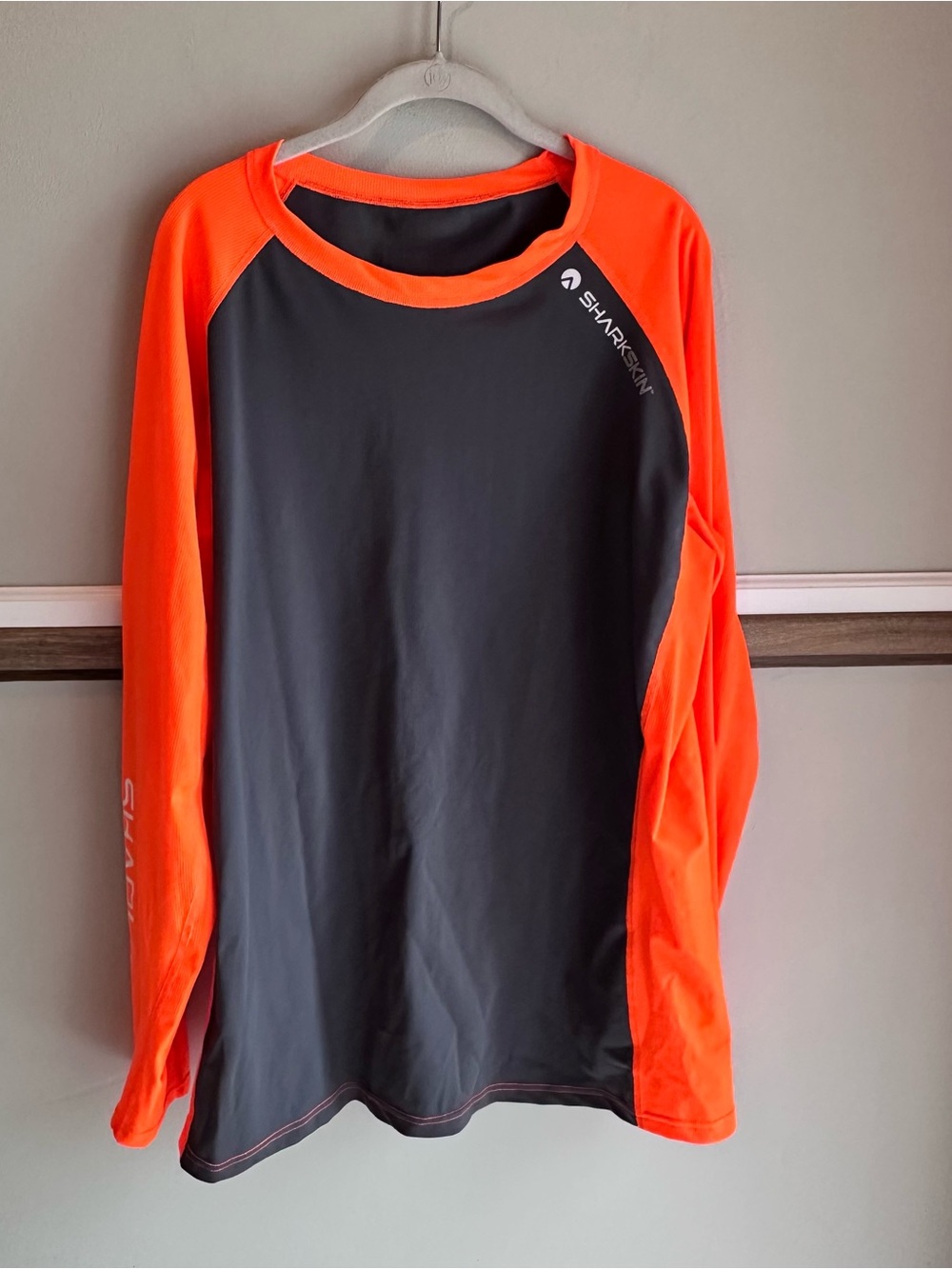 Sharkskin Rapid Dry Long Sleeve Top Orange Gray SPF 50